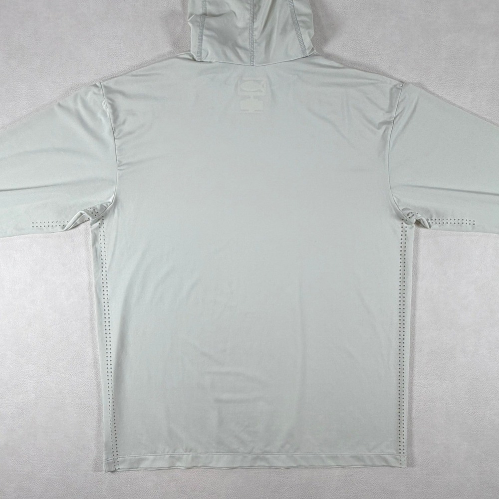 Aftco Mens Sun Hoodie Fishing Shirt Mask Hood Gaiter Sage Green Size Medium - Picture 2 of 13